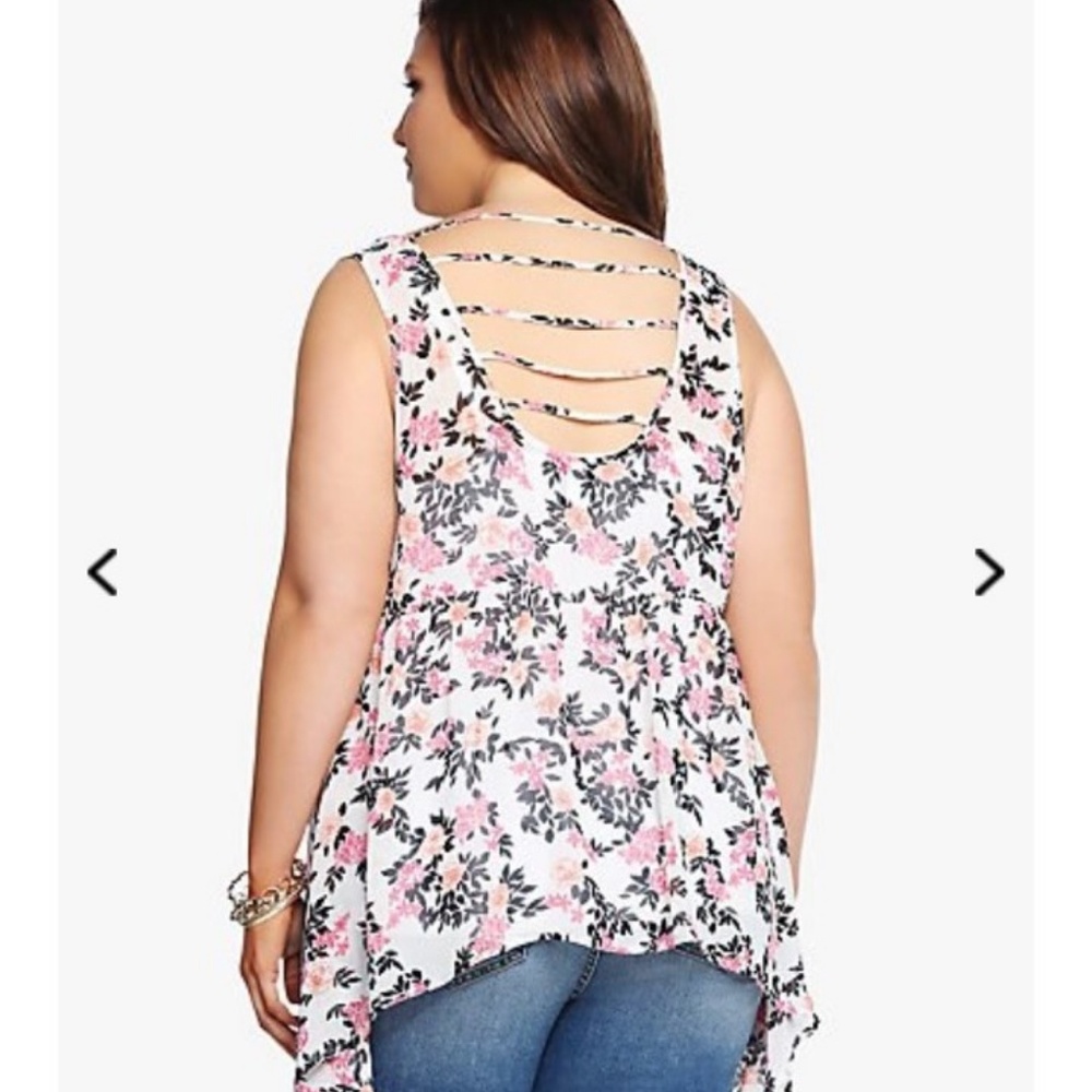 Torrid Floral Babydoll Sharkbite Tank Top